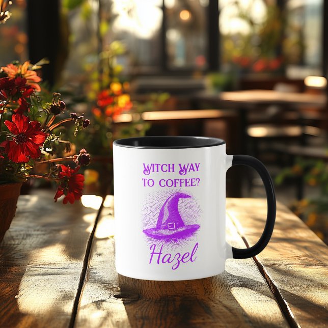 Customisable Neon Halloween - Puple Witch Hat Mug (Creator Uploaded)
