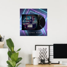Customisable Neon Lights Vinyl Record Poster