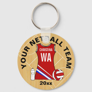Customisable Netball Key Ring