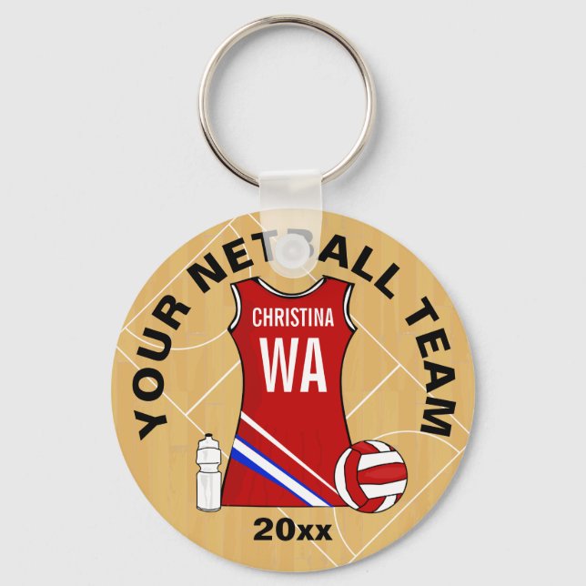 Customisable Netball Key Ring (Front)