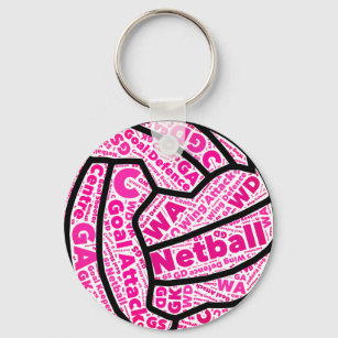 Customisable Netball Positions Ball Themed Key Ring