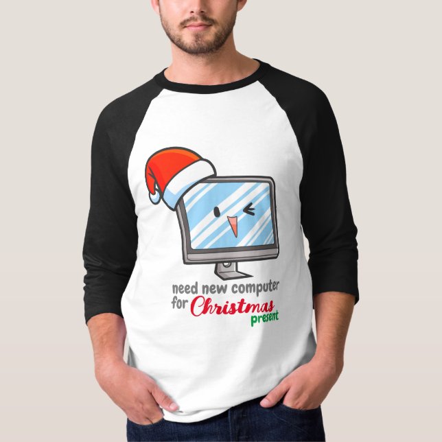 Customisable new christmas computer T-Shirt (Front)