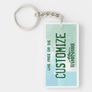 Customisable New Hampshire license plate keychain