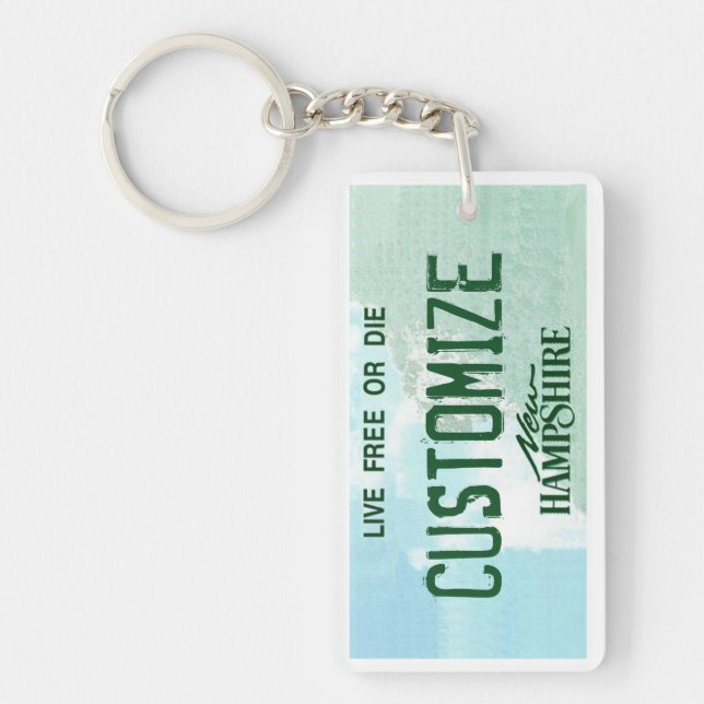 Customisable New Hampshire license plate keychain (Front)