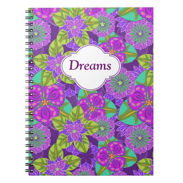 Customisable Night Orchid Purple Notebook (Front)