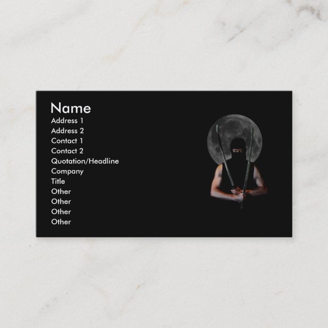 Customisable Ninja Business Card Template (Front)