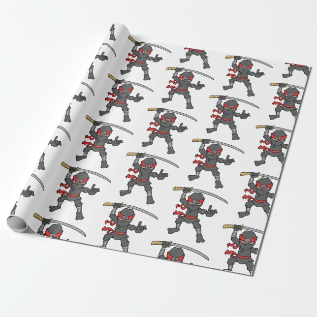 Customisable Ninja Pattern Wrapping Paper (Unrolled)
