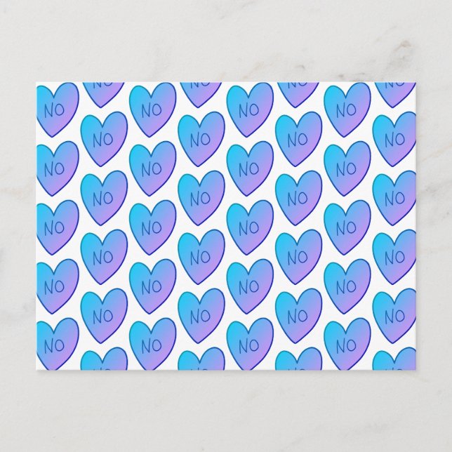 Customisable No Funny Candy Hearts Postcard (Front)