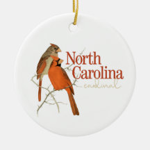 Customisable North Carolina Ornament with Cardinal
