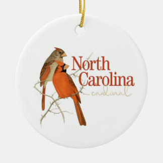 Customisable North Carolina Ornament with Cardinal