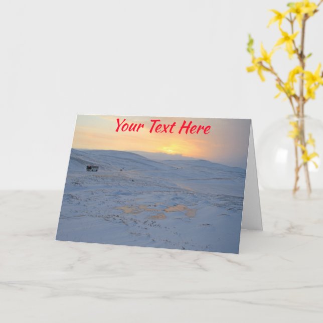 Customisable Norway winter Card (Yellow Flower)