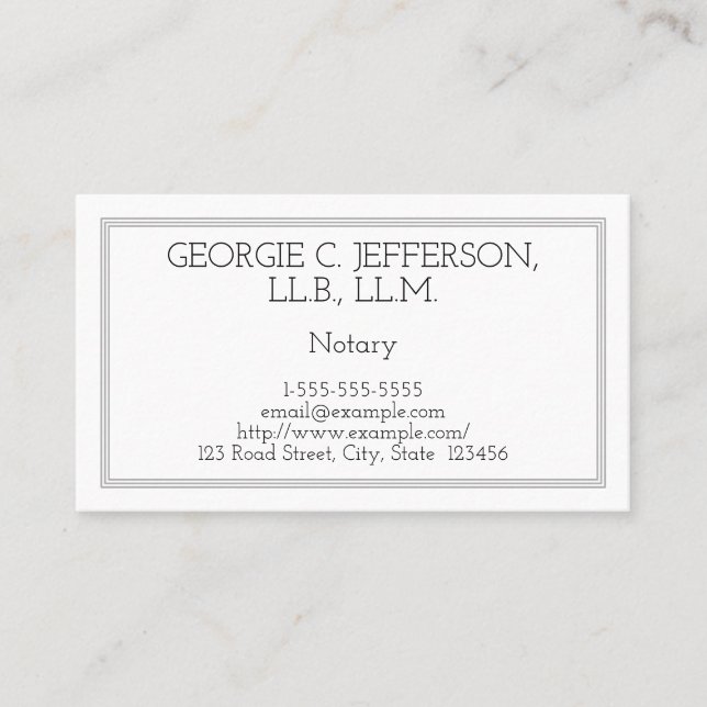 Customisable Notary Business Card (Front)