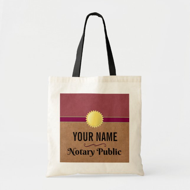 Customisable Notary Public Pride with Your Name Tote Bag (Front)