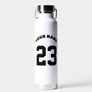 Customisable Number 23, Custom Name, Number Water Bottle