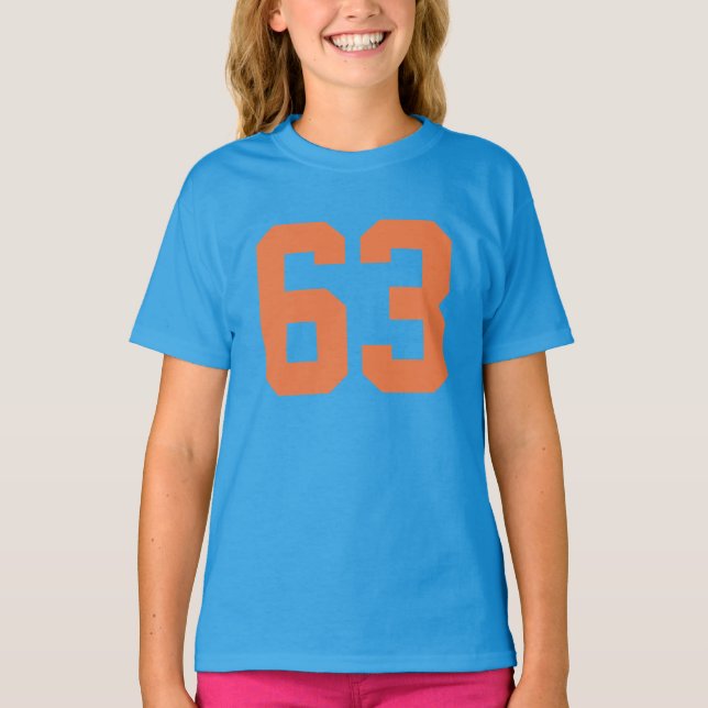 Customisable Number 63 tshirt design change number (Front)