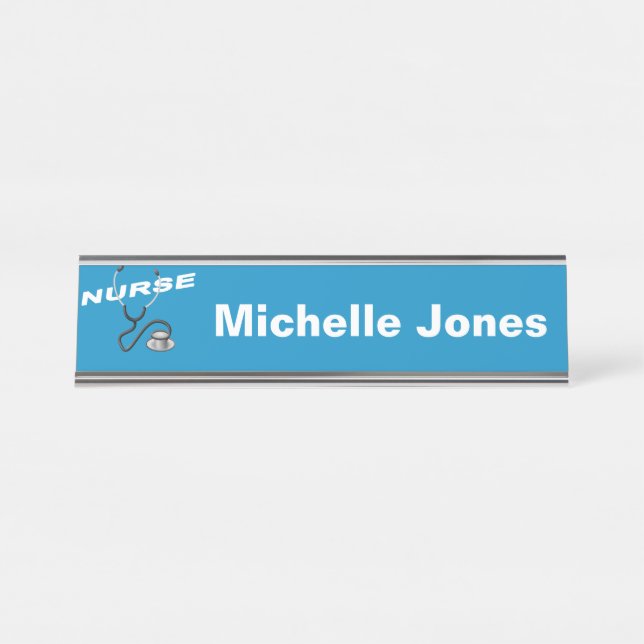 Customisable Nurse Name Desk Name Plate (Front)
