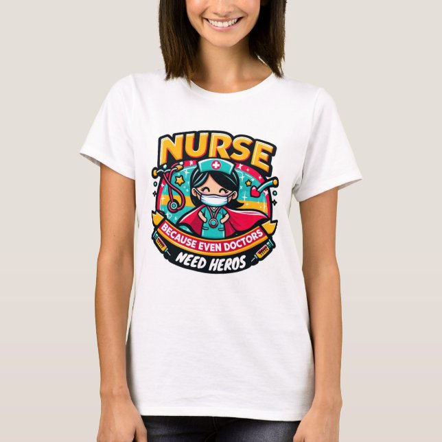 Customisable Nurse Superhero Cape T-Shirt (Front)