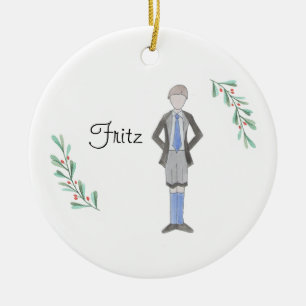 Customisable  Nutcracker Fritz Keepsake Ceramic Ornament