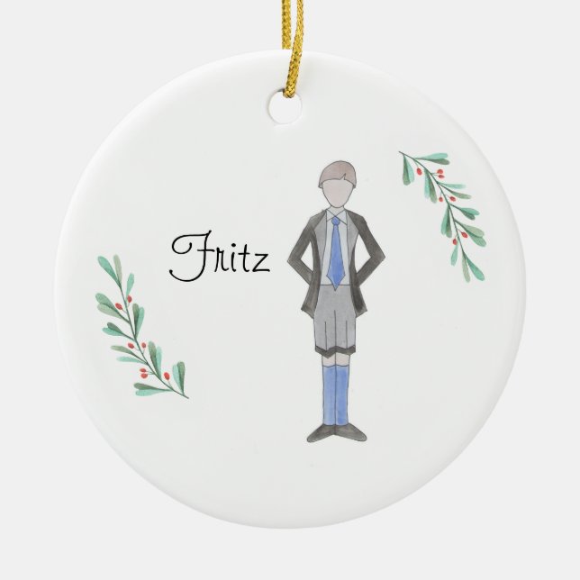 Customisable  Nutcracker Fritz Keepsake Ceramic Ornament (Front)