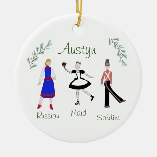 Customisable Nutcracker Soldier/Maid/Russian Ceramic Ornament (Front)
