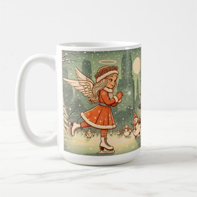 Customisable NYC Christmas Angel  Coffee Mug (Left)