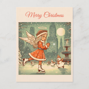 Customisable NYC Christmas Angel Postcard