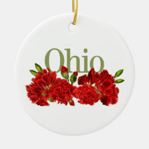 Customisable Ohio Ornament with Carnations