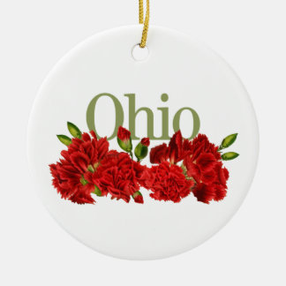 Customisable Ohio Ornament with Carnations
