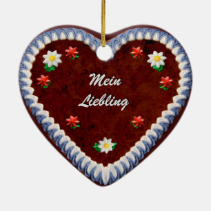 Customisable Oktoberfest Heart Ceramic Ornament