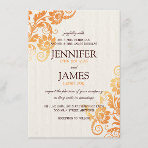 Customisable Ombre Fall Wedding Invitations