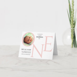 Customisable ONE First Birthday Photo Invitation