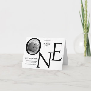 Customisable ONE First Birthday Photo Invitation