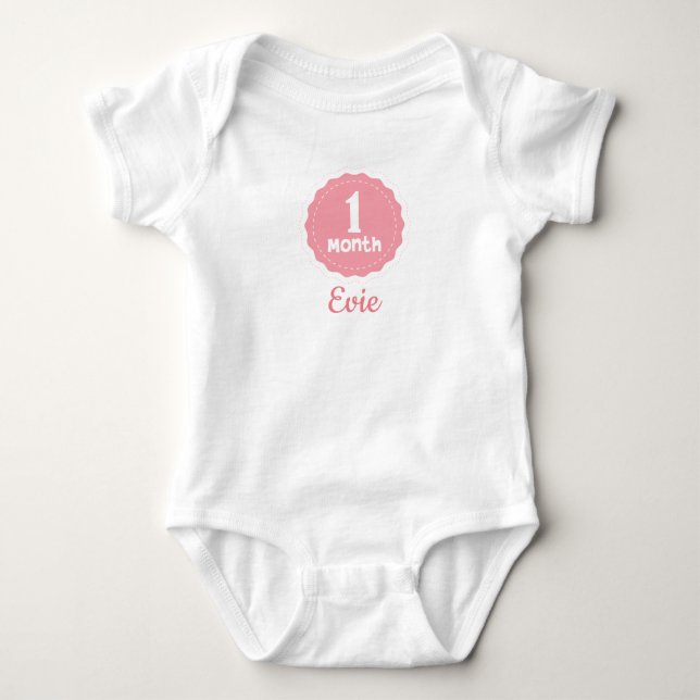 Customisable One Month Baby Bodysuit (Front)