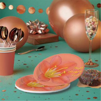 Customisable Orange Flower Photo | Paper Plate