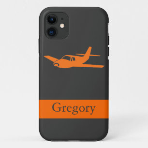 Customisable orange grey aeroplane iphone 5 case