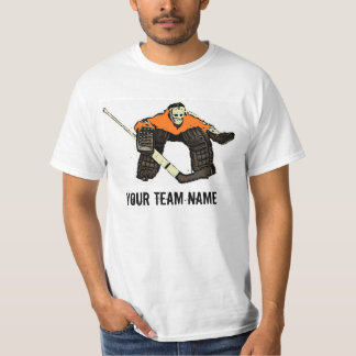 Customisable orange hockey goalie value tee