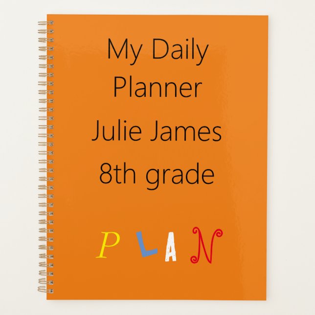 Customisable Orange planner (Front)