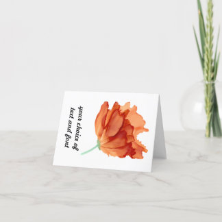 Customisable orange poppy floral card
