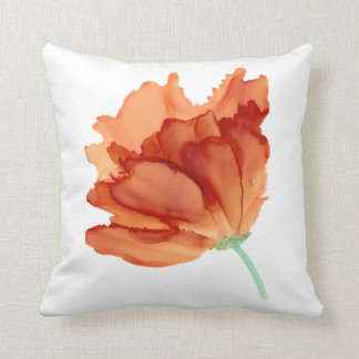 Customisable!! Orange poppy hand painted floral Cushion