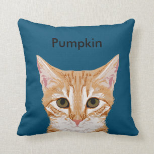 customisable orange tabby cat, cute cat pillow