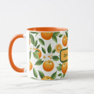 Customisable Oranges and Leaves Mug
