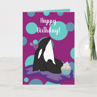 Customisable Orca Killer Whale Birthday Card