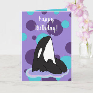 Customisable Orca Killer Whale Birthday Card