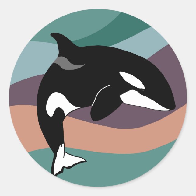 Customisable Orca Killer Whale  Birthday  Classic Round Sticker (Front)