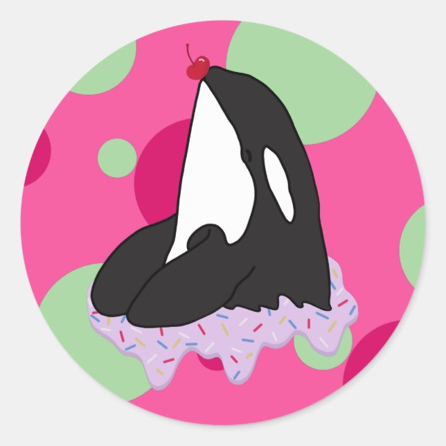 Customisable Orca Killer Whale Classic Round Sticker (Front)