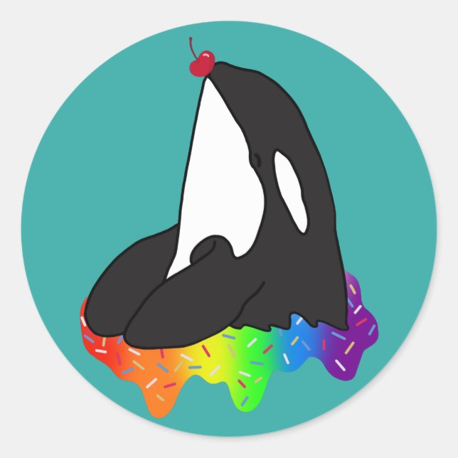 Customisable Orca Killer Whale Classic Round Sticker (Front)