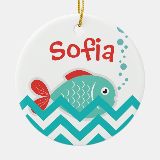 Customisable Ornament in "Fish Fish" Design (Front)
