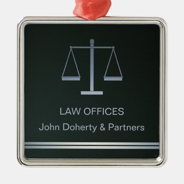 Customisable Ornament with Scales of Justice (Front)