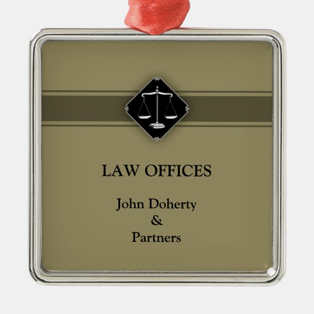Customisable Ornament with Scales of Justice (Front)