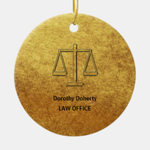 Customisable Ornament with Scales of Justice